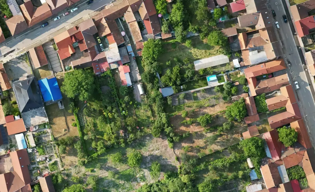 Ortofotoplan cu dronă — Strada Romanilor, Sebeș (Caraș-Severin)