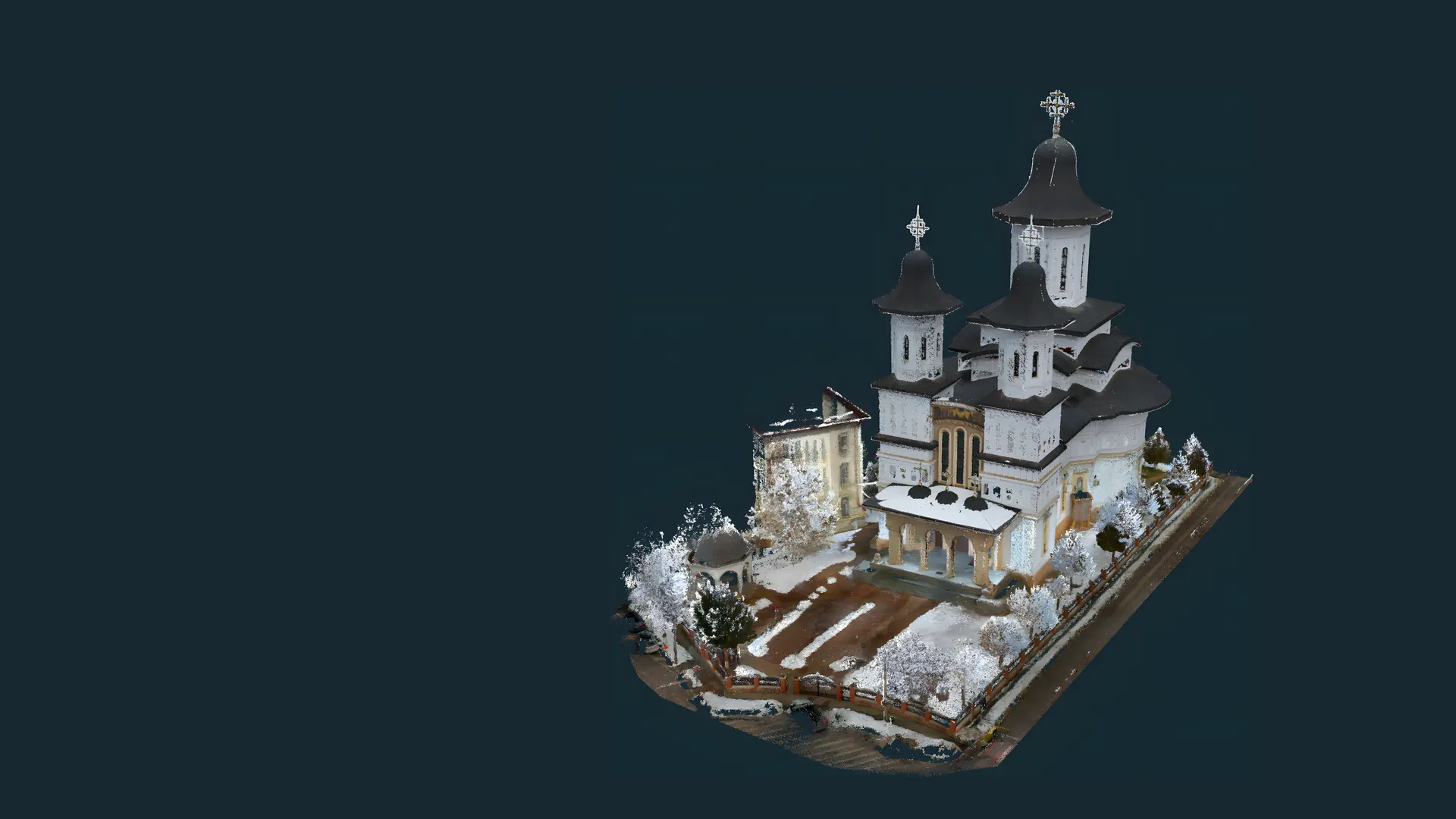 Nor de puncte 3D al Catedralei Înălțarea Domnului din Buzău, scanată de noi